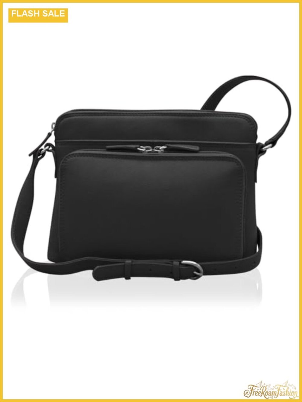 Genuine Leather RFID Blocking Crossbody Bag Wallet Organizer Adjustable Strap